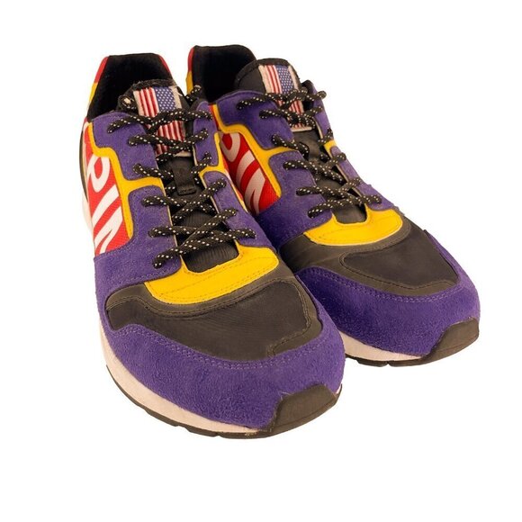 POLO RALPH LAUREN Leather Suede Train100-SK-ATH Purple Tech Alpine Sneaker sz 11 - Picture 2 of 9